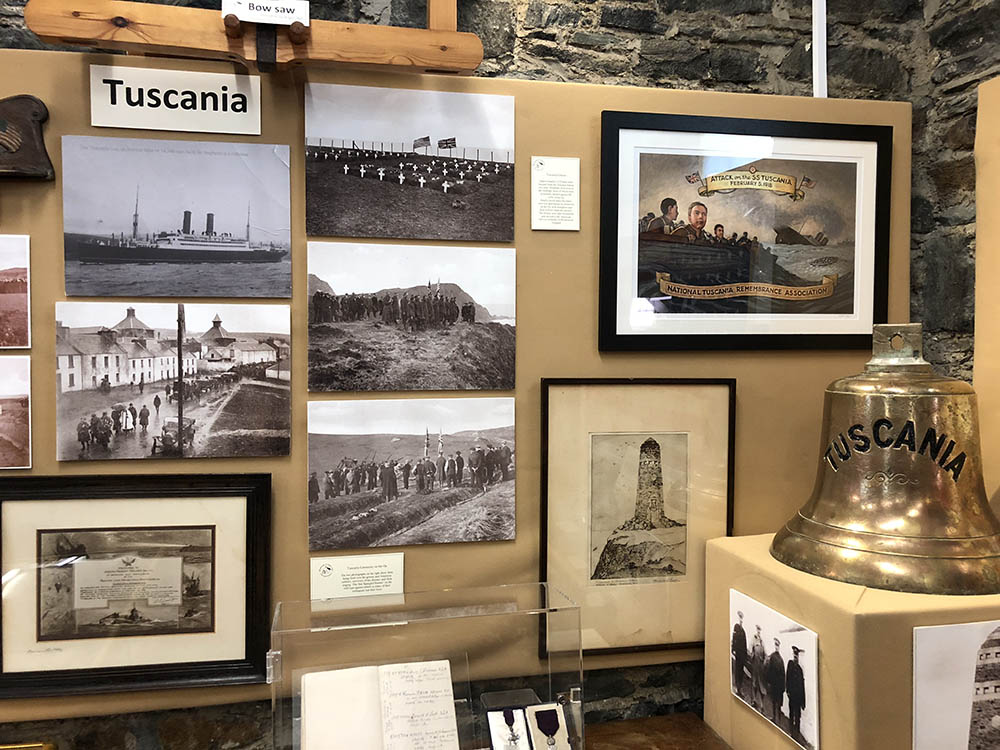 Artefacts and photo's from the sinking of the Tuscania in WW1