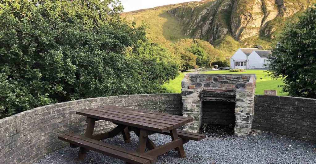 The barbeque area at Kilchoman Cottages at Islay Cottages
