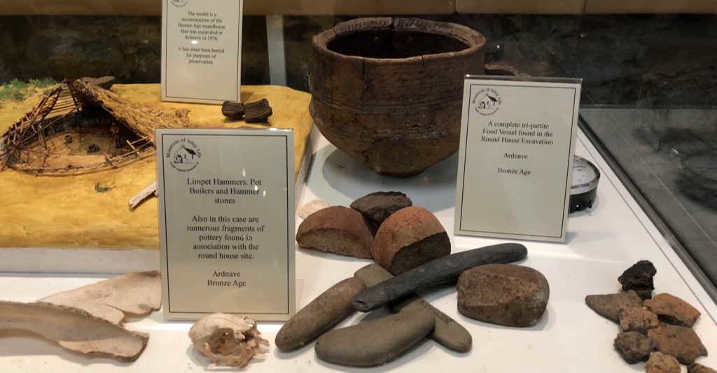 Artefacts from the Bronze Age at the Port Charlotte Museum on Islay