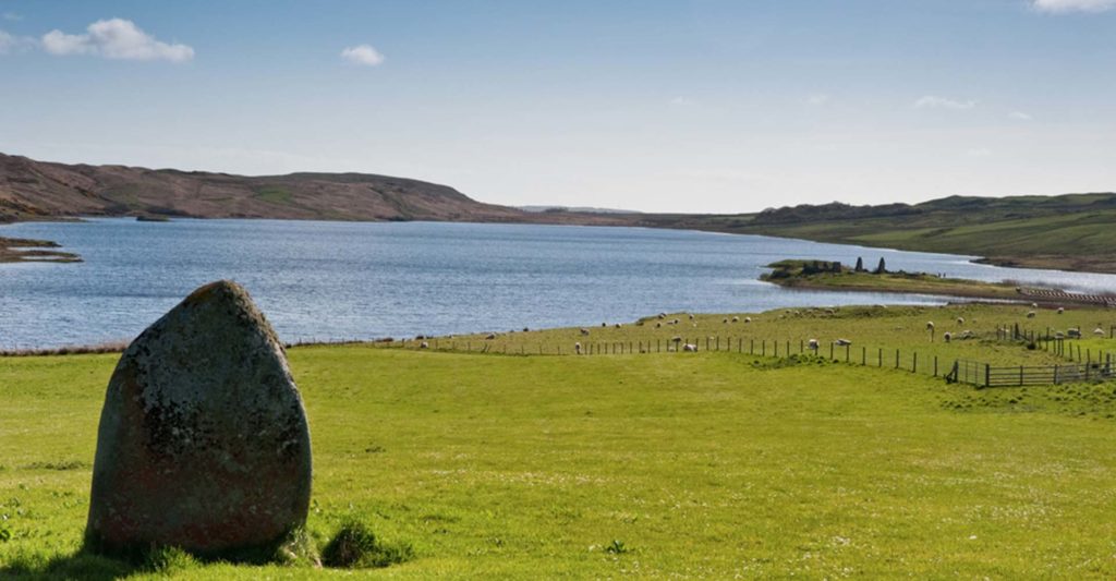 Standing stone near Loch Finlaggan, centre of the Lordship of the Isles